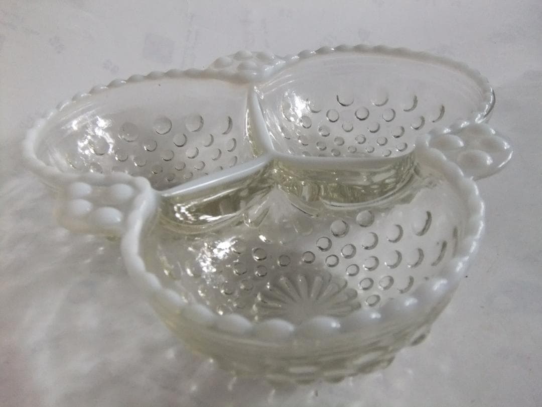 フェントン　アンティークガラス　小物入れ　Fenton silver crest