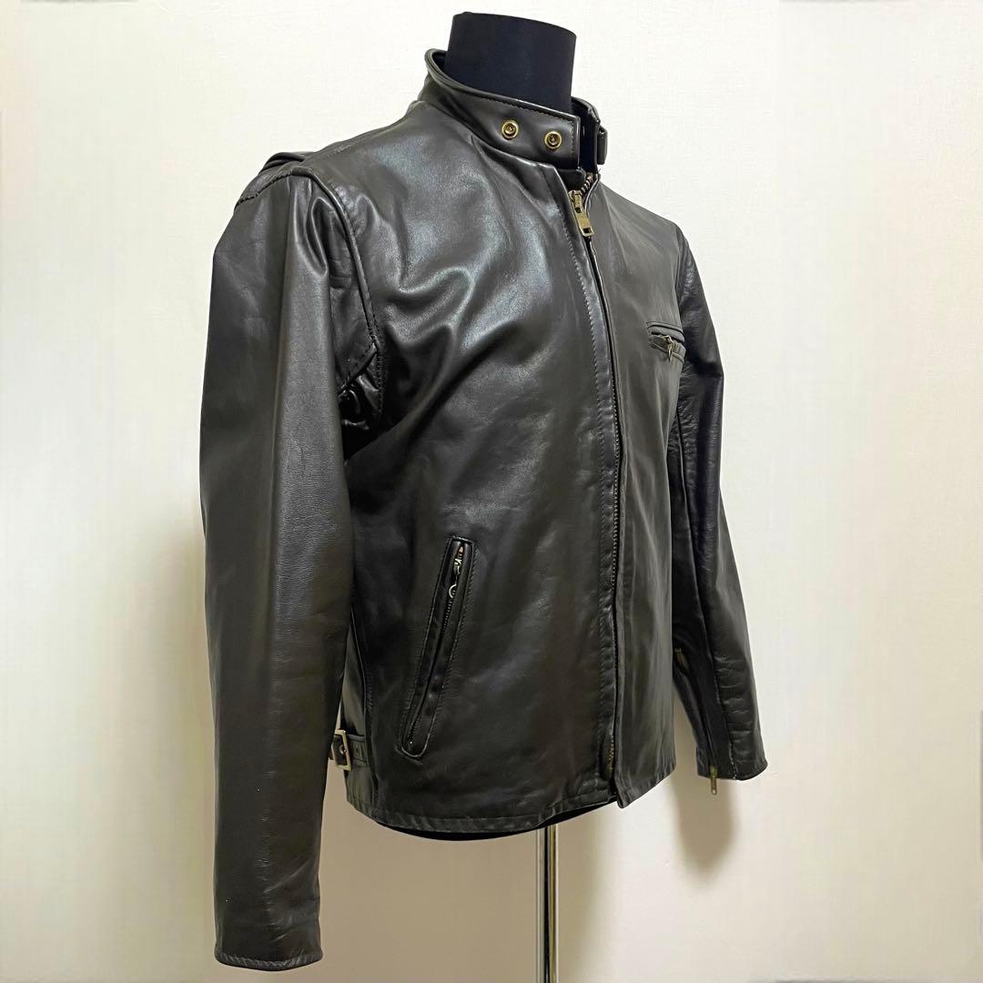 Shott ショット シングルライダースジャケット 茶　38 レザージャケット