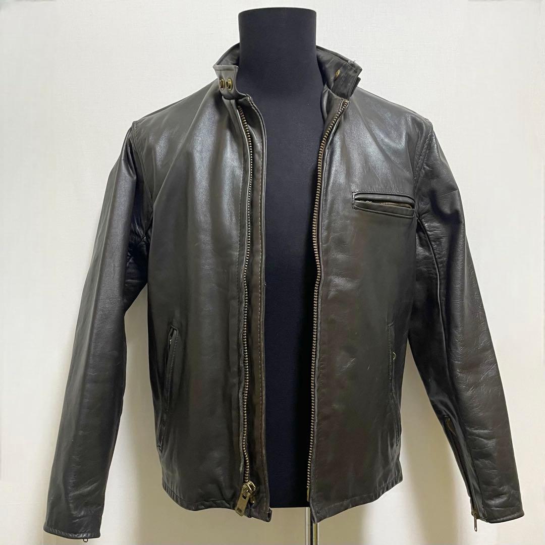 Shott ショット シングルライダースジャケット 茶　38 レザージャケット