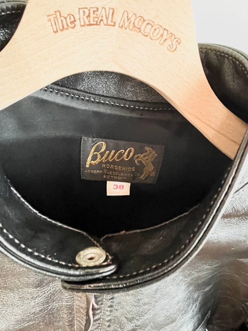 【擦れナシ】Buco ブラック レザー シングルライダースジャケット 38