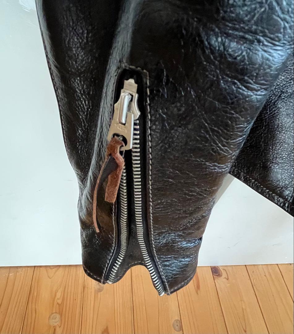 【擦れナシ】Buco ブラック レザー シングルライダースジャケット 38