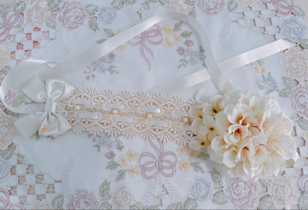 イノセントワールド　フルールヘッドドレス　新色　ミルク×生成