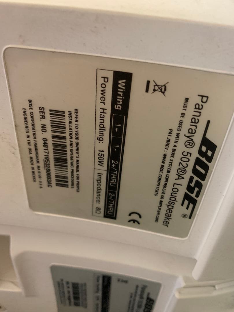 ③2本　BOSE Panaray System 502A スピーカー金具付