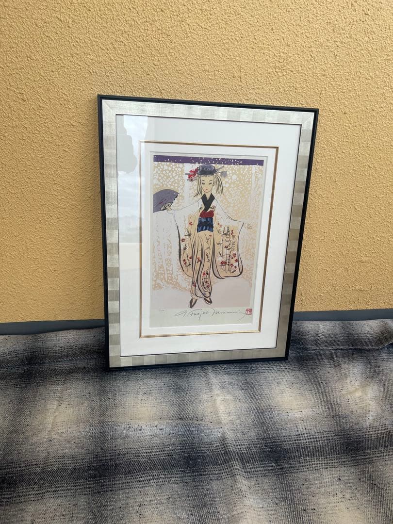 イングリット・フジ子・ヘミング 雪の中の少女 版画