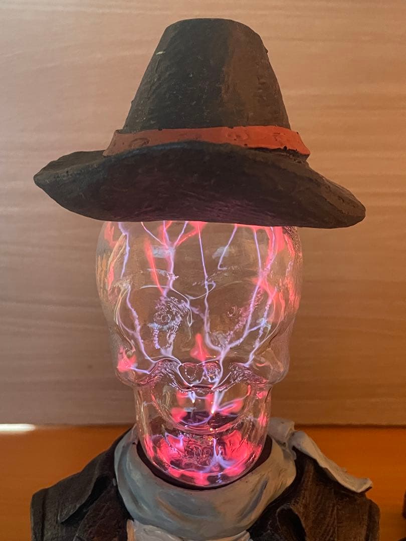 テメ２段　Jia Dia 光るスノードームガラス球型スカルデザイン ランプ