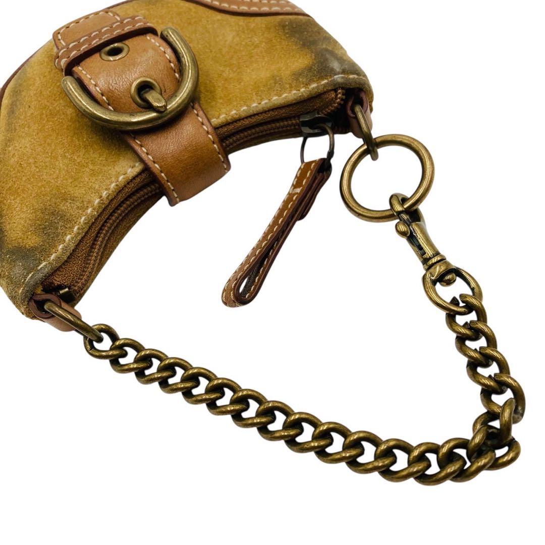 コーチ ケース スエード レザー ブラウン ソーホー キーホルダー