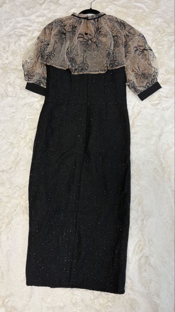 【美品】Leja レジャ ボレロパフスリーブ花柄ワッフルドレス