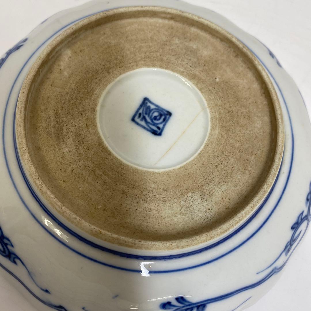 古伊万里　渦福　花唐草膾皿5枚　幅約16㎝　東Y7-0204☆2Fタサオ