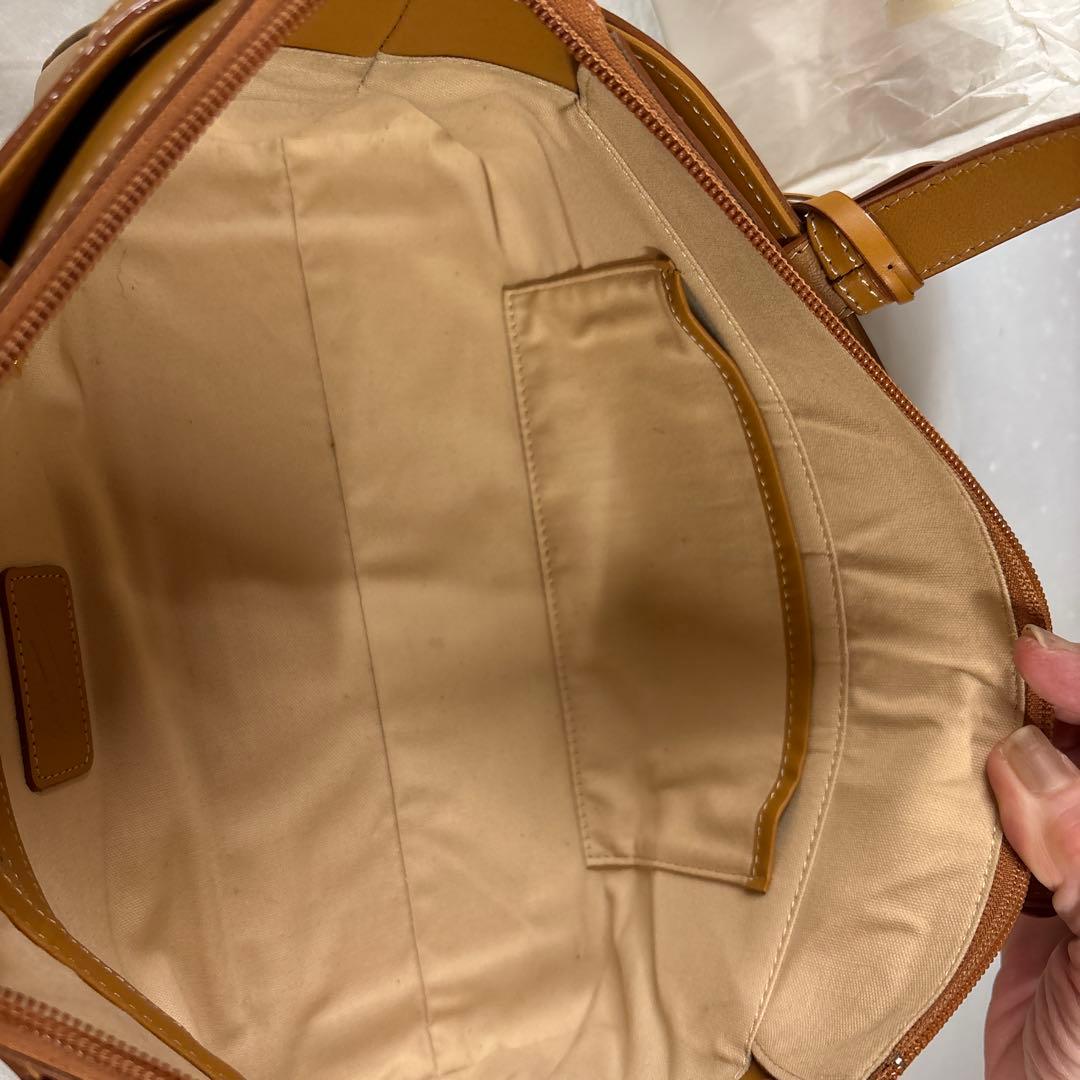 オレンジ レザートートバッグ 中型