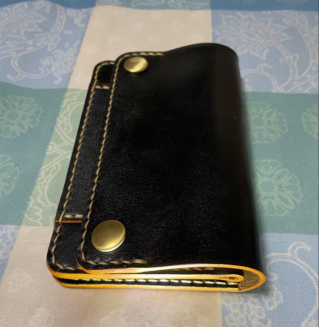 トラッカーウォレット　ミドルサイズ　黒　丘染めブラック