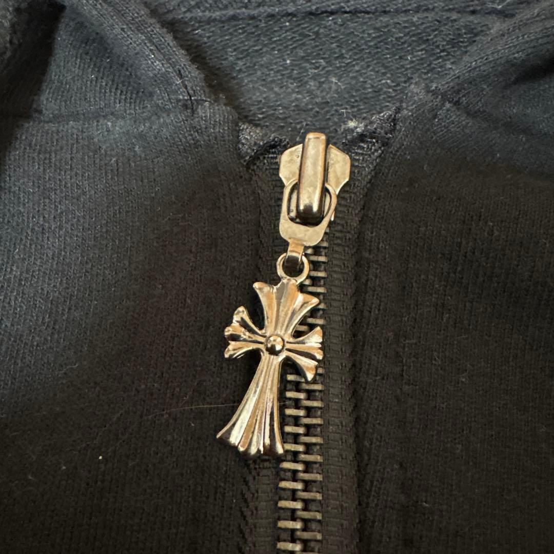 黒 パーカー クロスジッパー y2k グランジ パンク