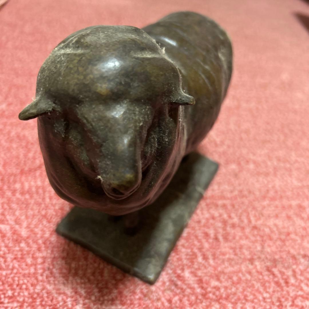 羊日本製 アンティーク 大正・昭和初期の古い羊干支置物 吉兆