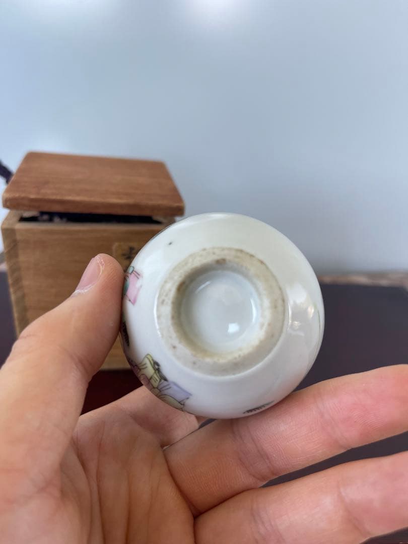 希少美品　粉彩茶入　中国清時代