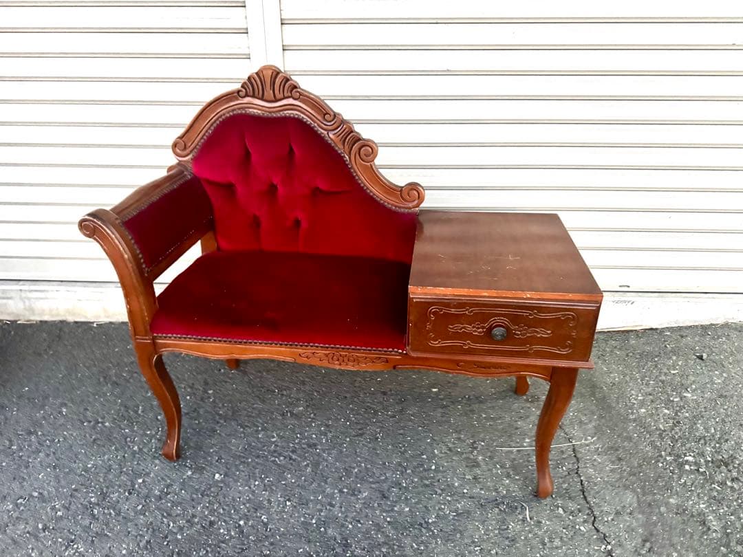 2SAM47猫脚 イタリア テレフォンベンチ ソファ アンティーク