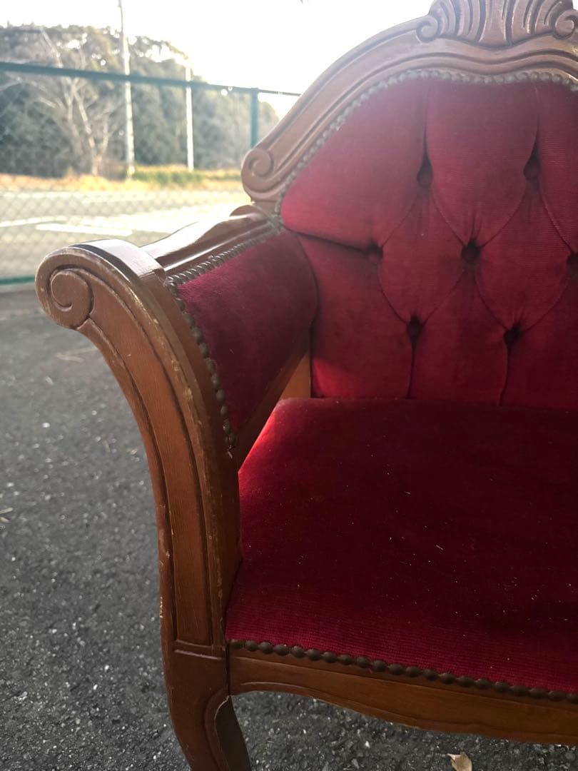 2SAM47猫脚 イタリア テレフォンベンチ ソファ アンティーク