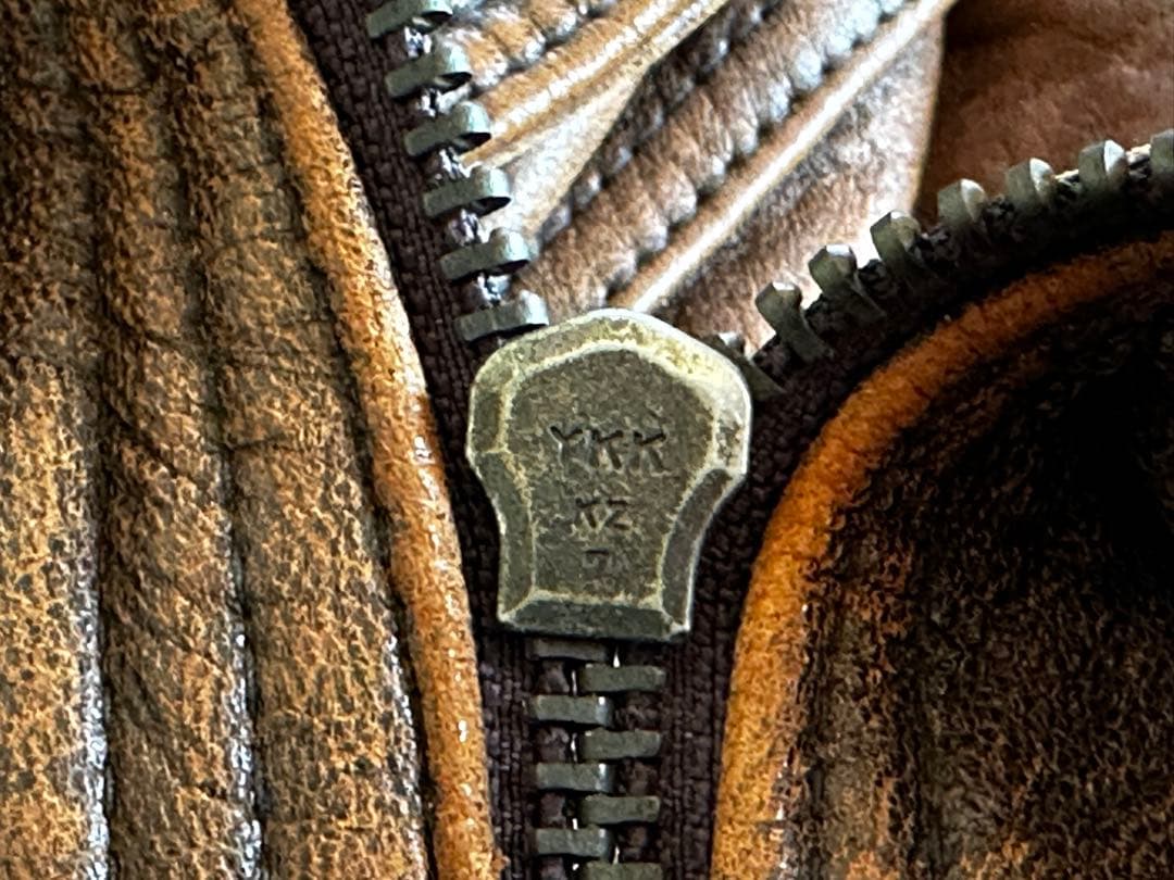 ブラウンレザー ボア付きG1？ジャケットLL