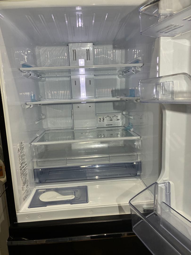 三菱　ダークブラウン 3ドア冷蔵庫