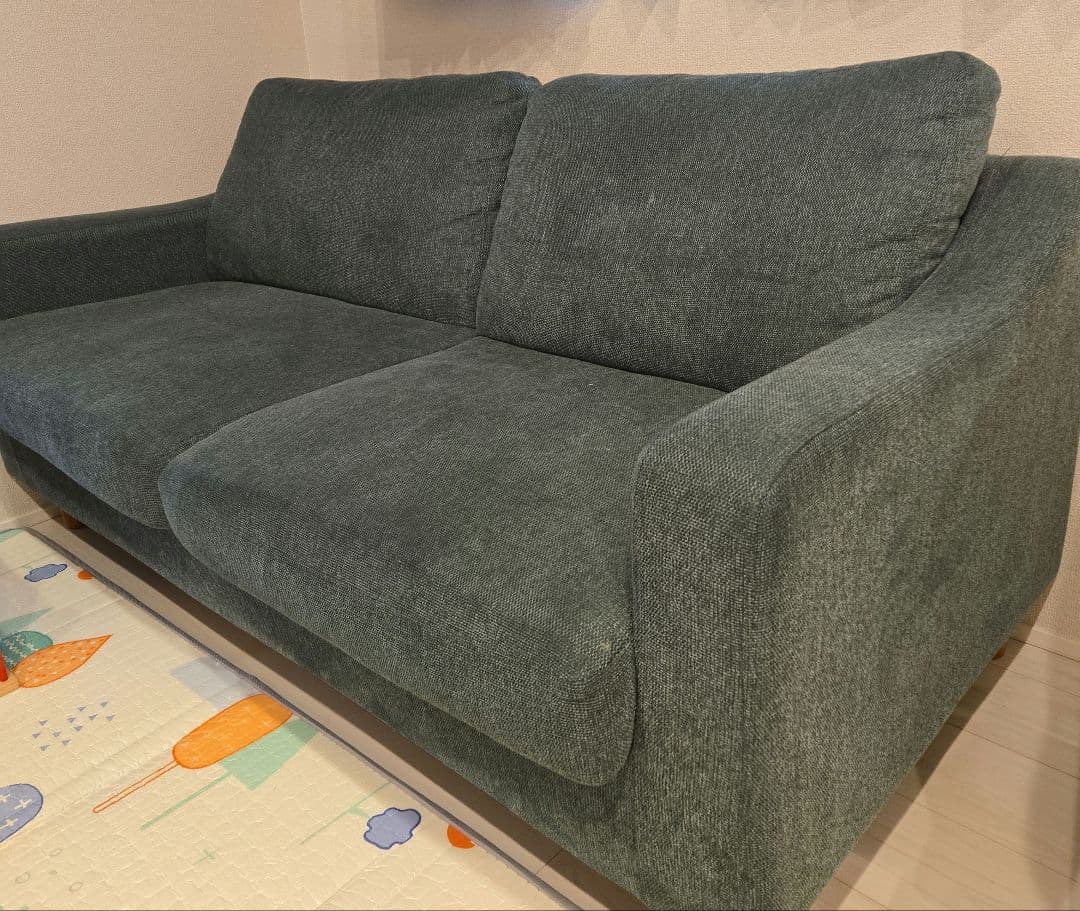 【送料込み】3/22までsale 美品noce ダークグリーンソファ オットマン