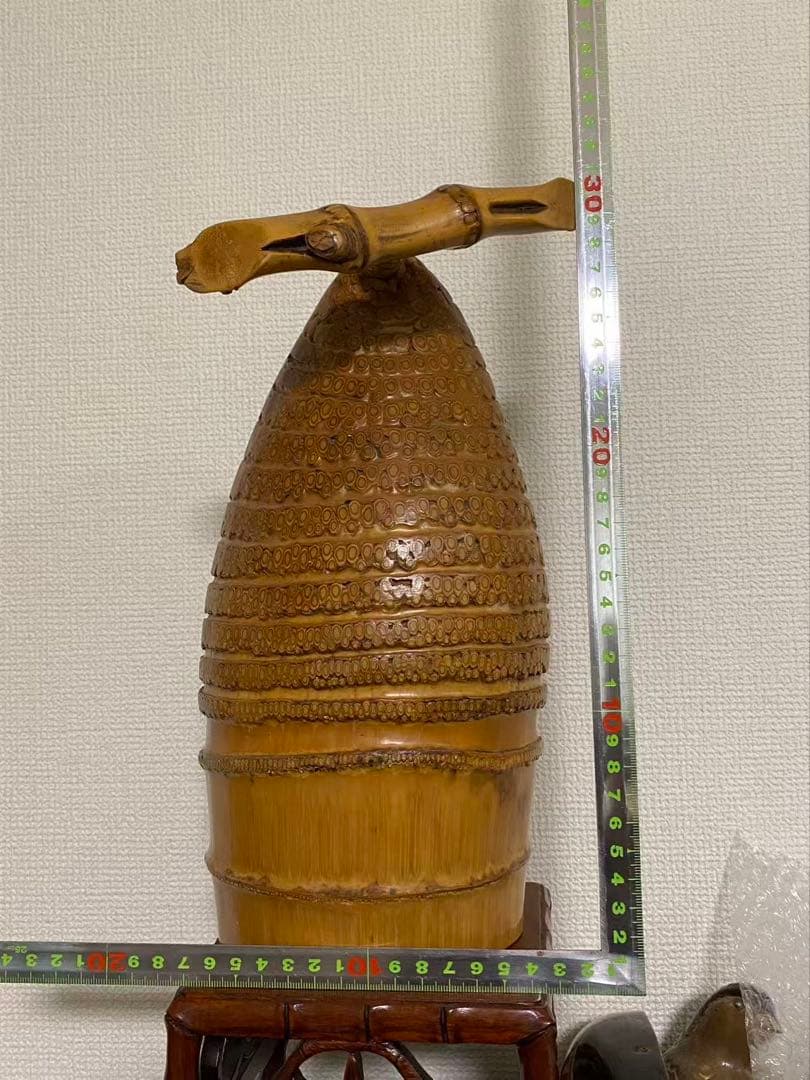 工芸品竹の根置 物飾 日本製 和物花器 年代物 稀少品