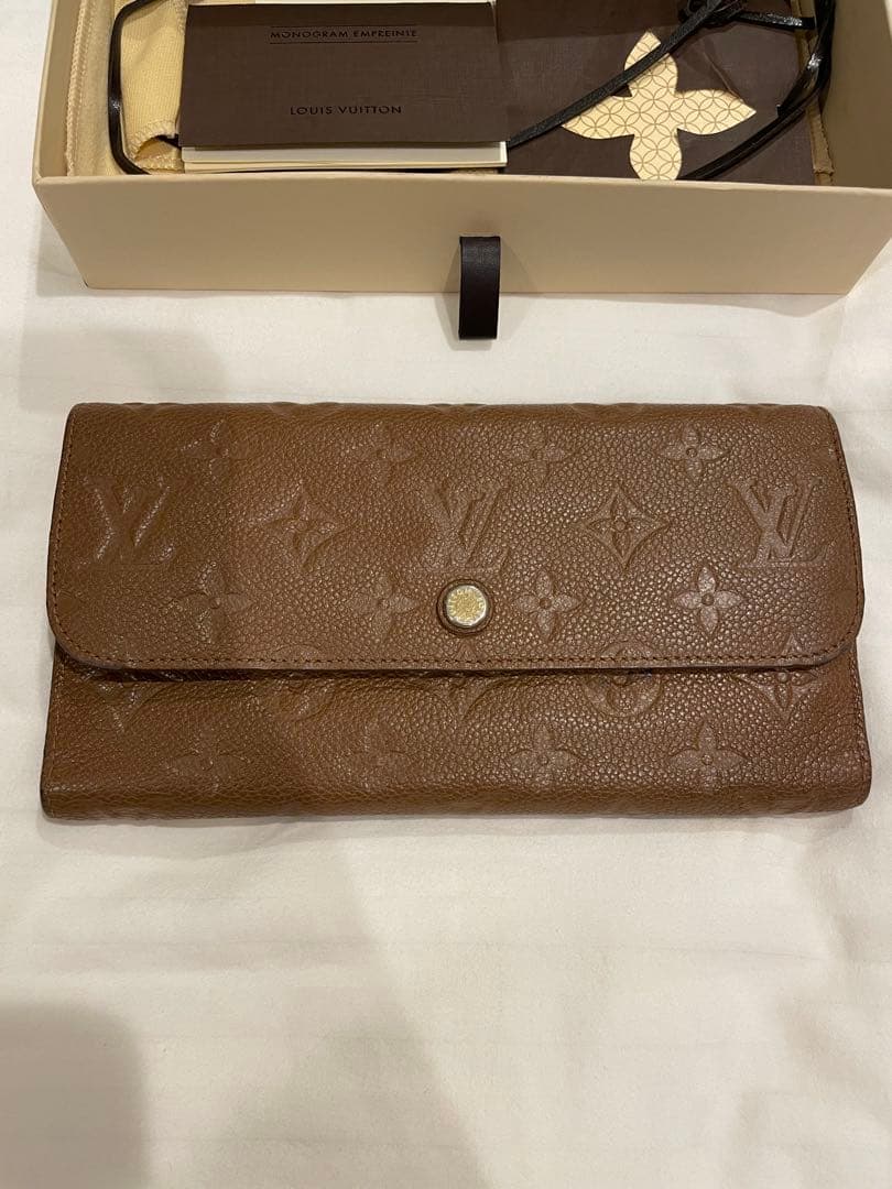 Louis Vuitton ブラウン レザー 長財布