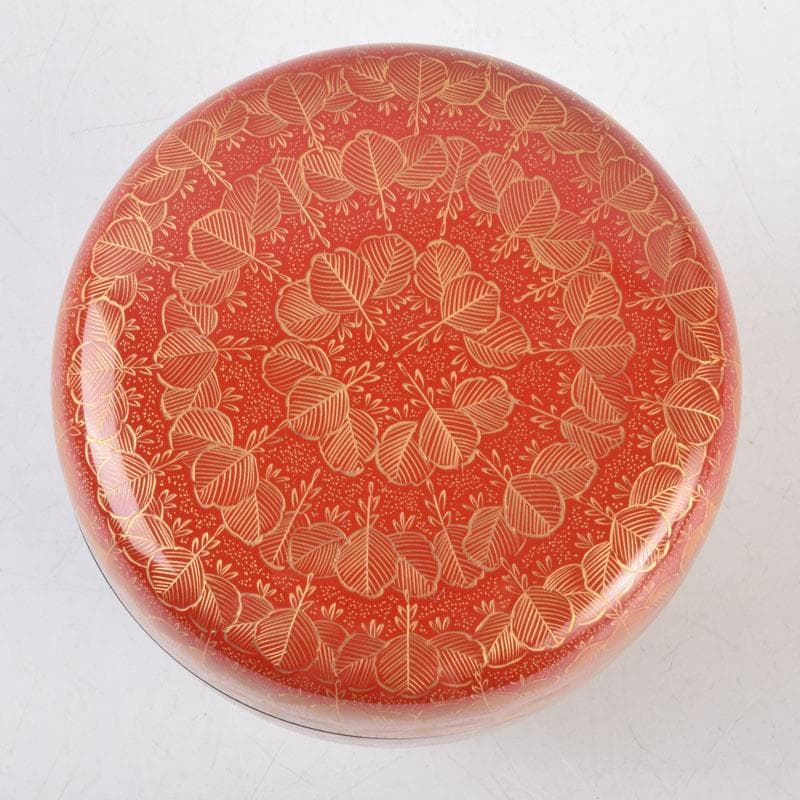 茶道具　輪島塗　前志芸男作　沈金桐紋様　棗　共布共箱　M　8632