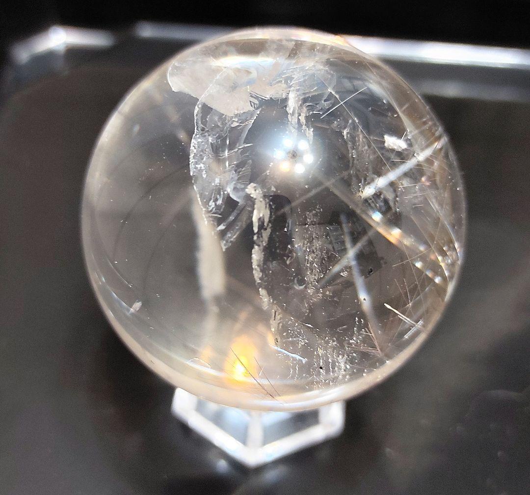 ゴールデンルチル入り水晶球 直径52mm