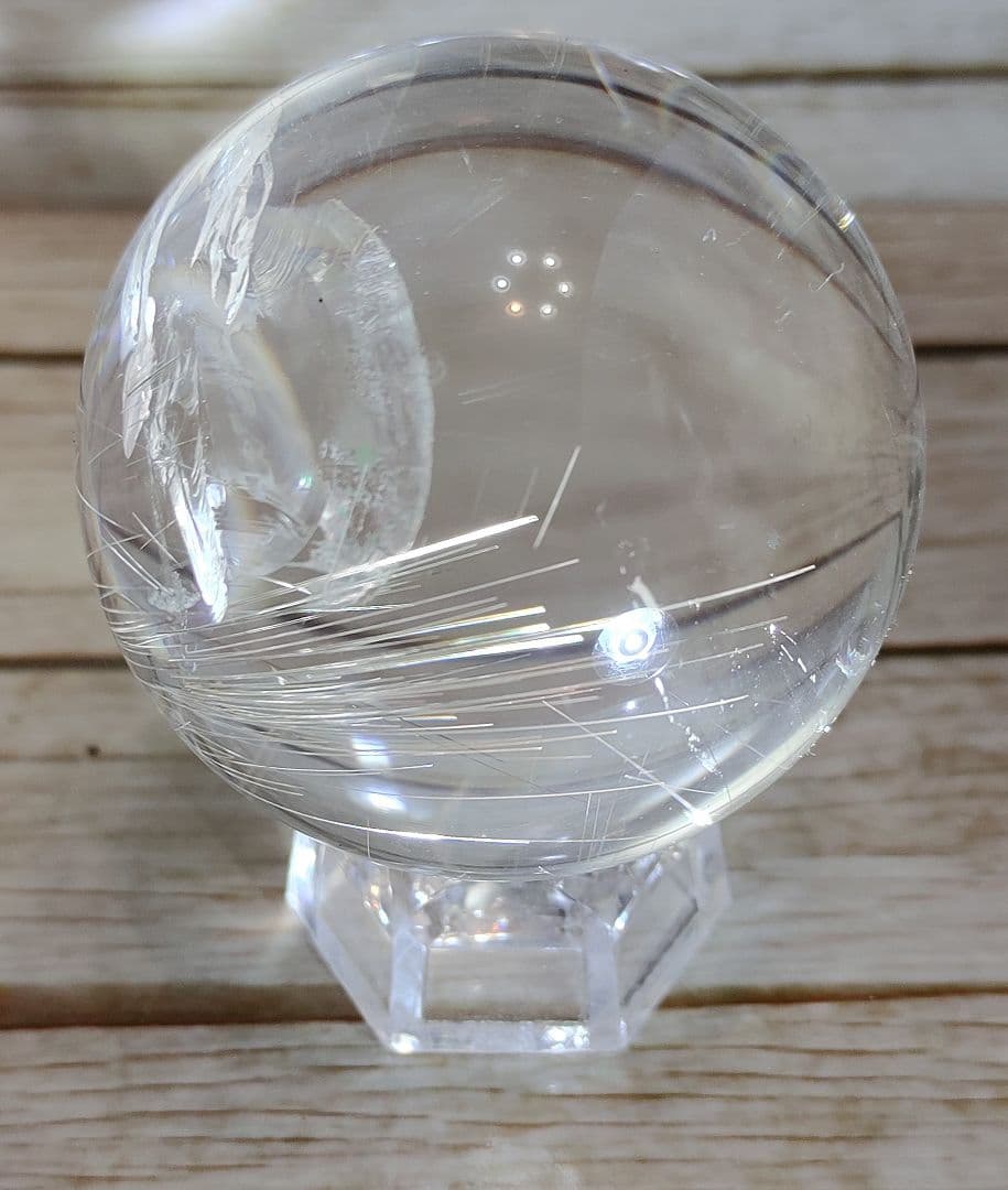 ゴールデンルチル入り水晶球 直径52mm