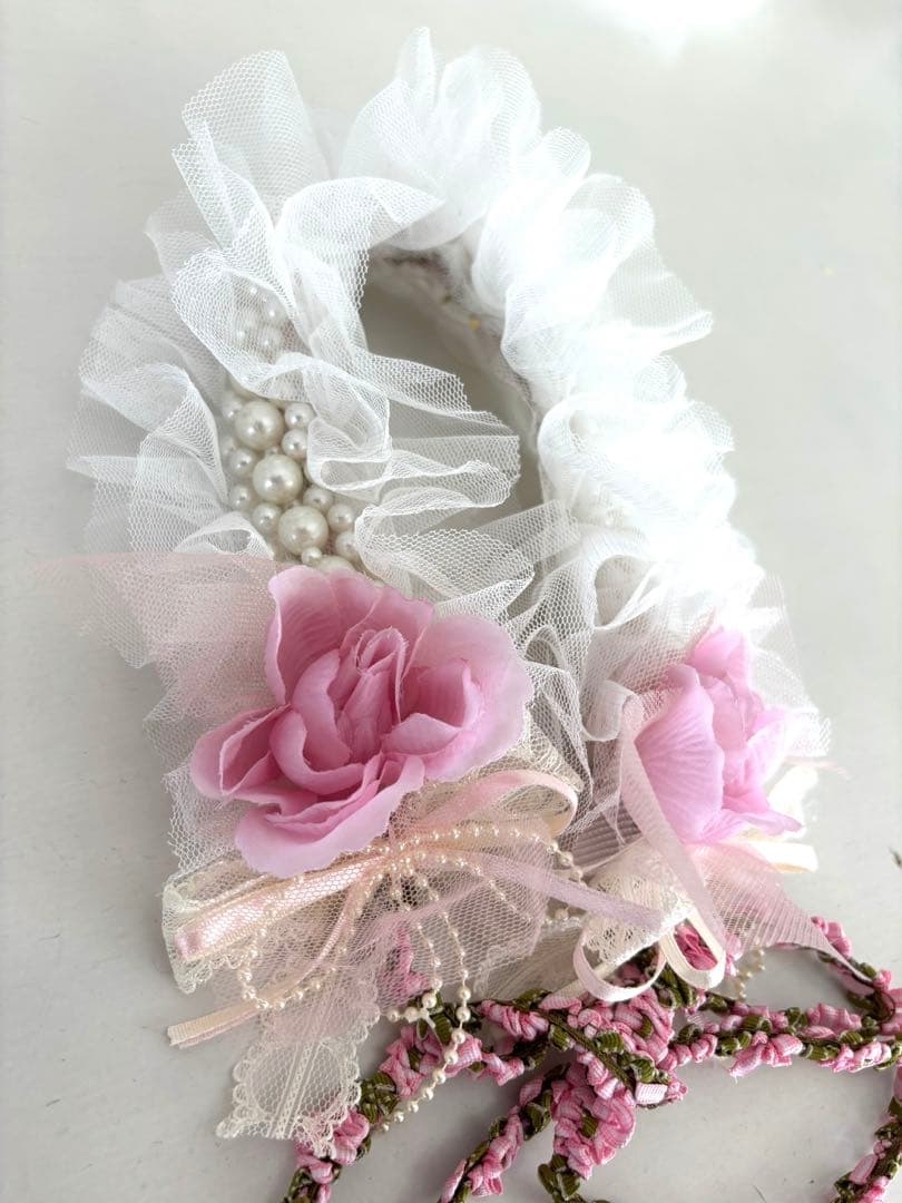 アンティーク雑貨 Pink Rose Long Trim