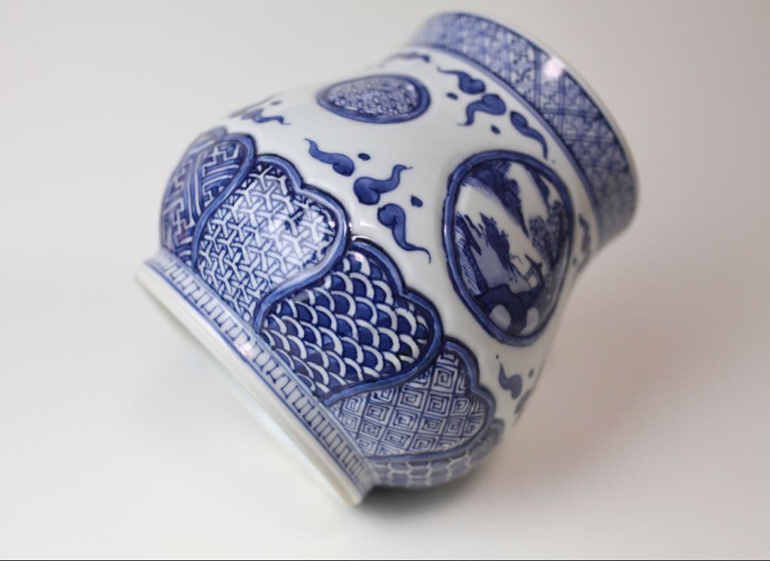 平安壹楽 山本壹楽 染付 水指 彫入水指 茶道具 煎茶器 抹茶