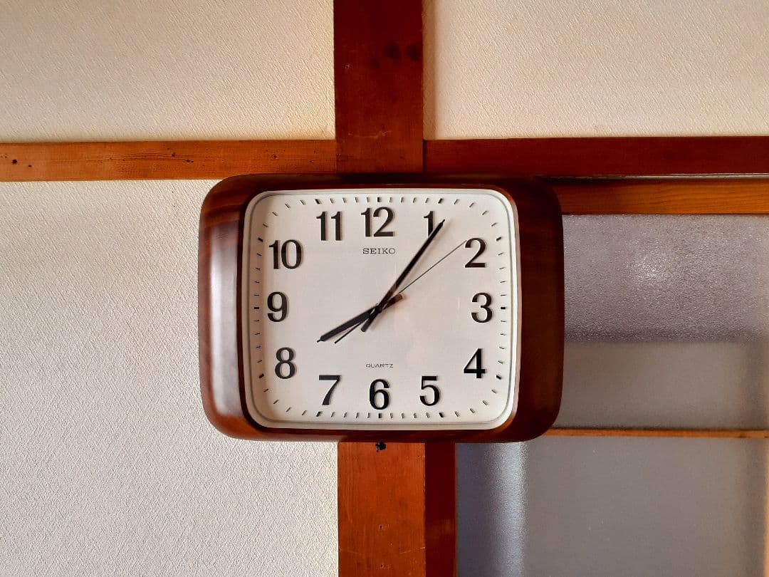 70's　SEIKO　掛け時計　ミッドセンチュリー　ビンテージ　レトロ　スクエア