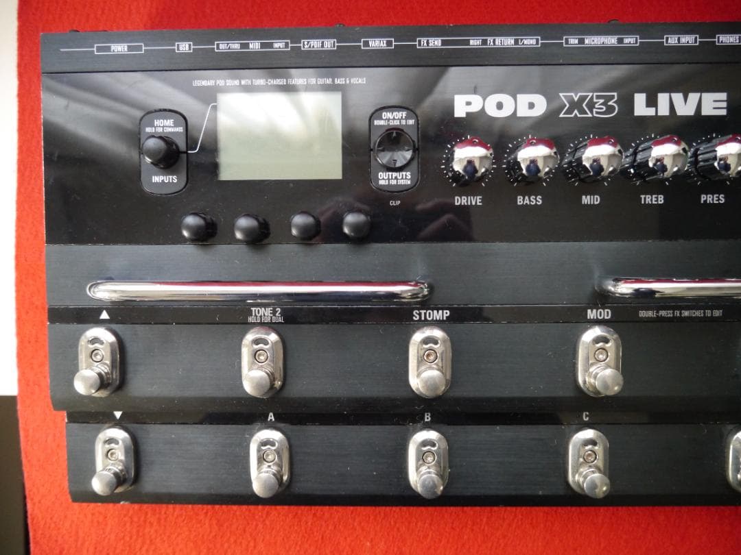 【中古】LINE6 POD X3 LIVEギターエフェクター 純正電源アダプタ付