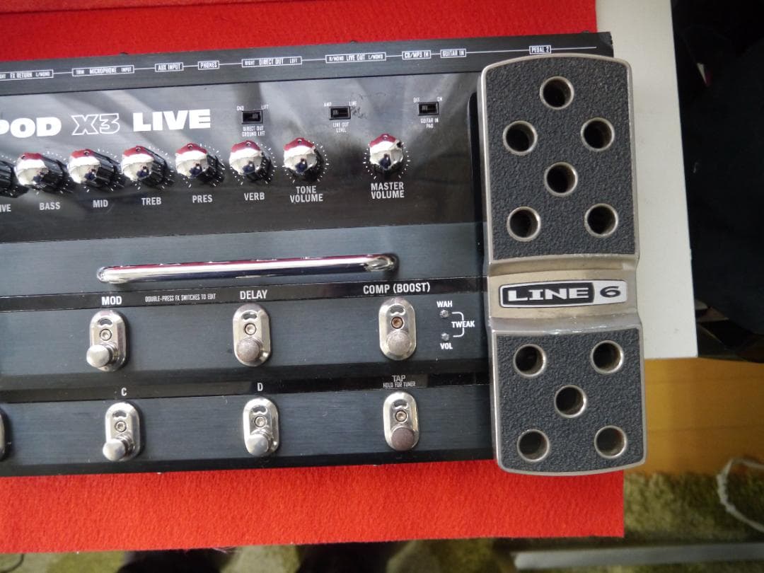 【中古】LINE6 POD X3 LIVEギターエフェクター 純正電源アダプタ付