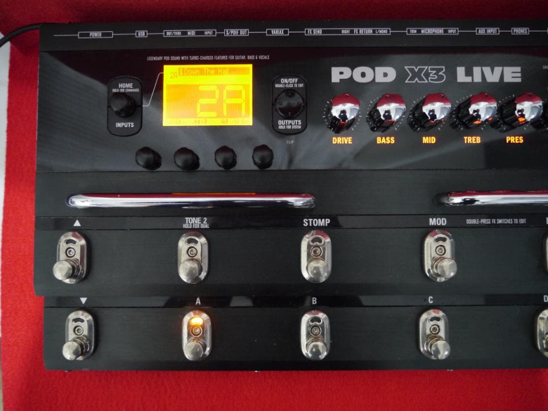 【中古】LINE6 POD X3 LIVEギターエフェクター 純正電源アダプタ付