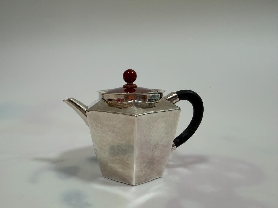 純銀製 六面取 急須 銀瓶 煎茶道具