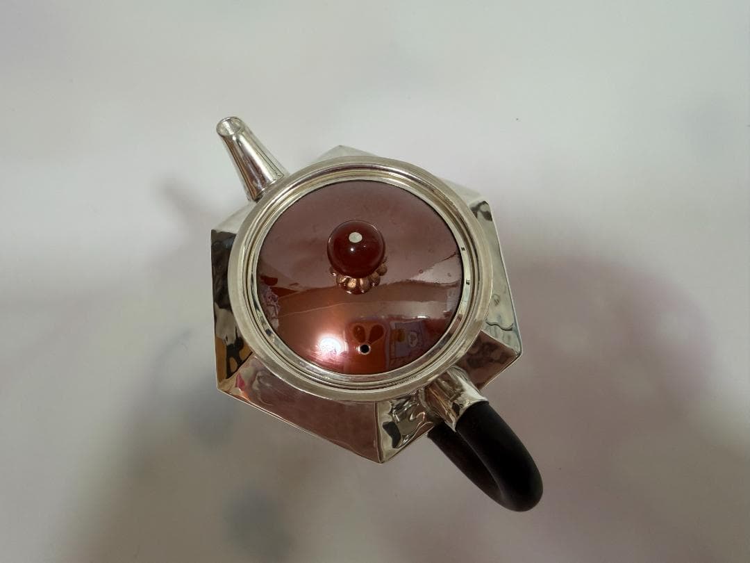 純銀製 六面取 急須 銀瓶 煎茶道具