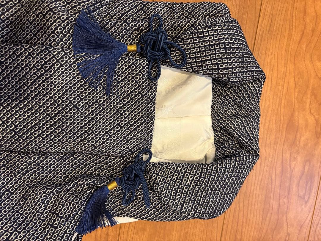 総絞り被布セット　七五三　3歳　男の子　一式　鷹　黒系　正絹