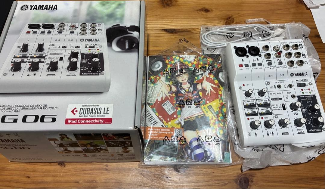 Yamaha AG06 ミキサー　o/i スピーカーケーブル+XLRケーブル付き