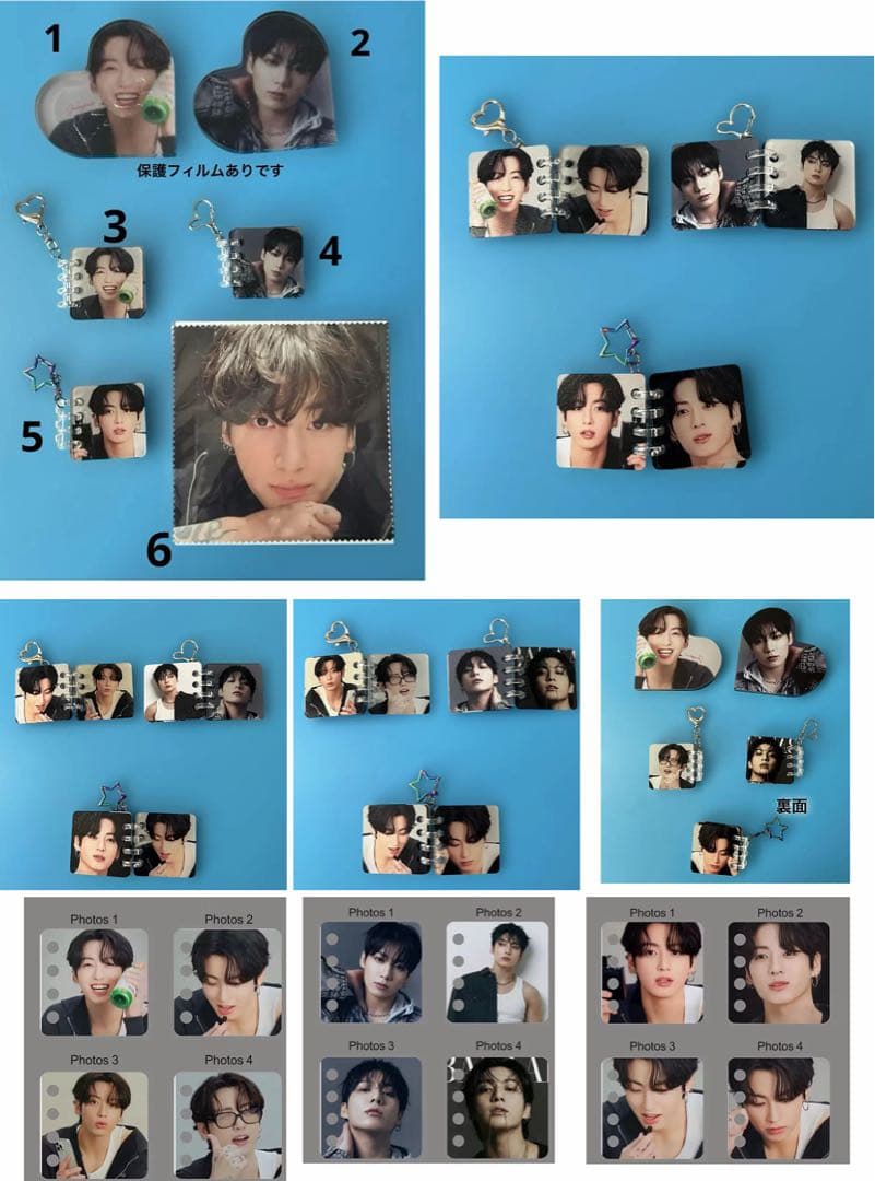 BTS Jungkook ロングステッカー・フィルムブックマーク・ましかくフォト