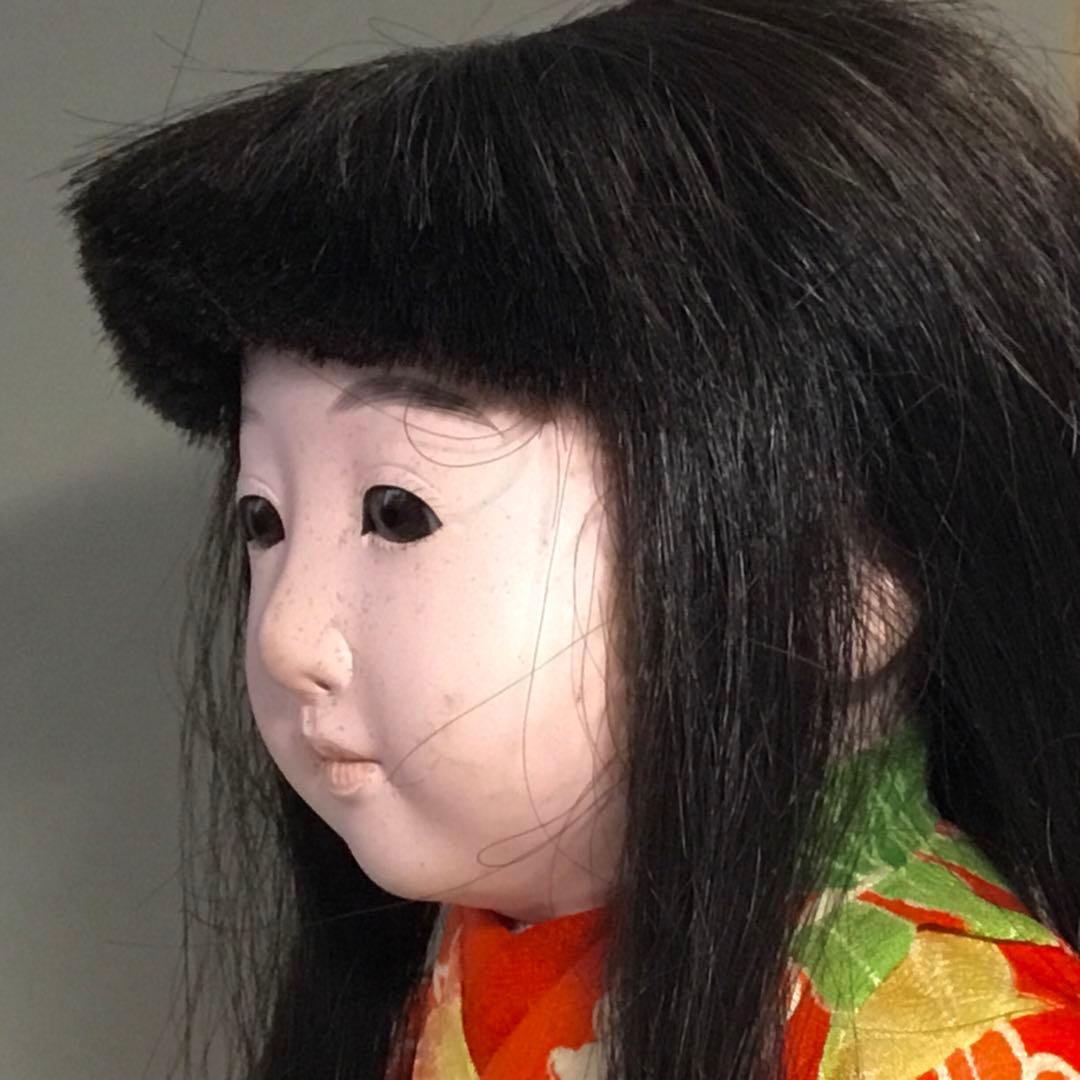 市松人形◆昭和初期 女の子◆人毛 日本人形 アンティーク 大正ロマン 抱き人形