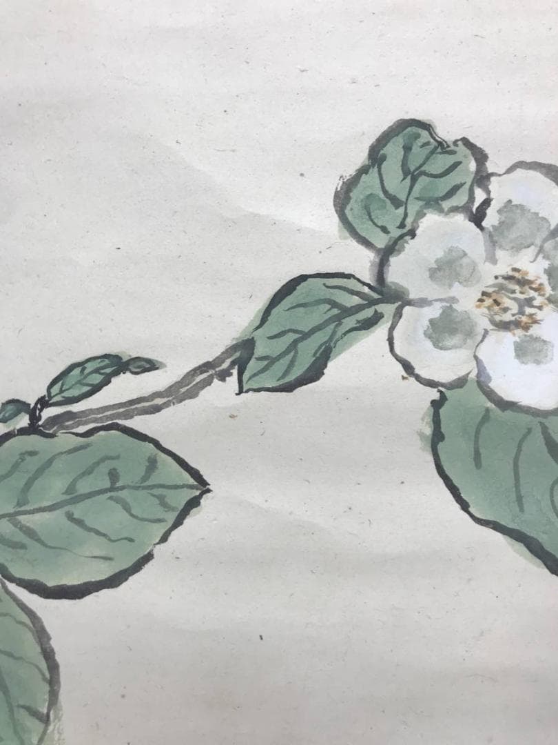 【真作】武者小路実篤/花図/横物/掛軸/名家伝来/AC-143