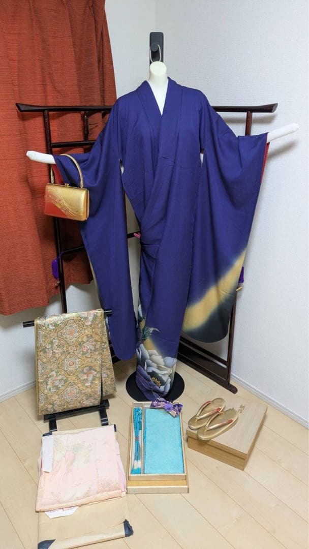 ⭐︎さち⭐︎【振袖】フルセット6点 青　金　綺麗　かっこいい