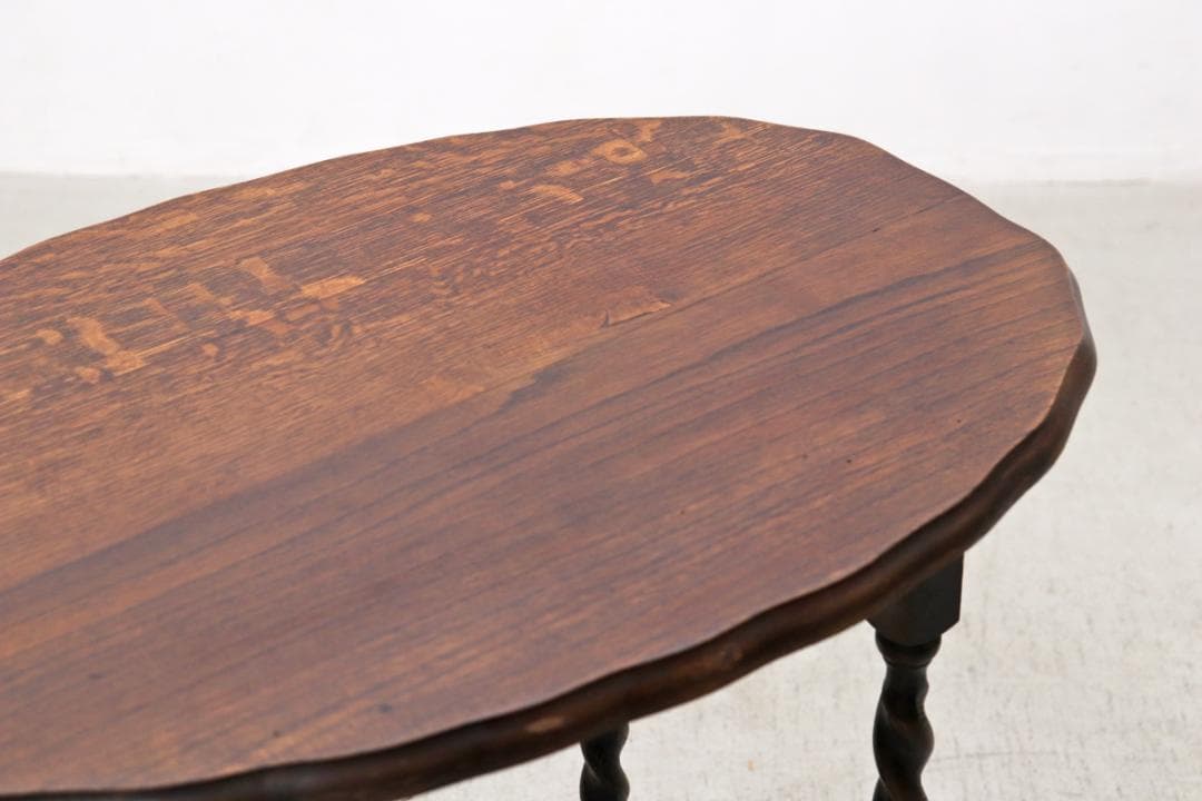 英国 イギリス ヴィンテージ ツイストレッグ オーク無垢材 サイドテーブル