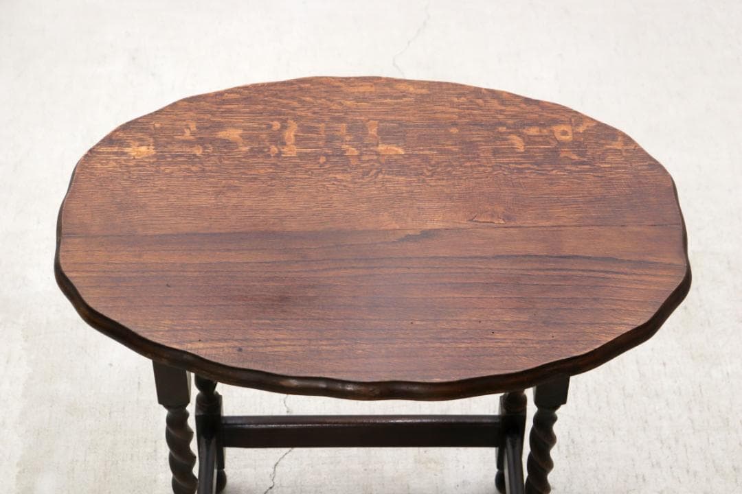 英国 イギリス ヴィンテージ ツイストレッグ オーク無垢材 サイドテーブル