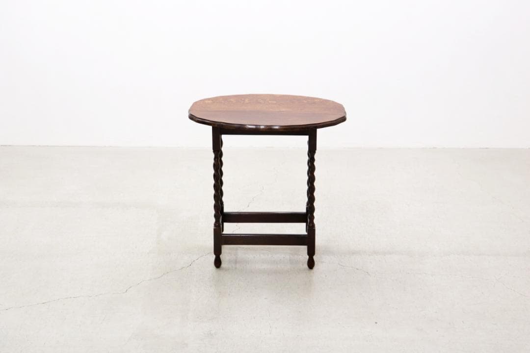 英国 イギリス ヴィンテージ ツイストレッグ オーク無垢材 サイドテーブル