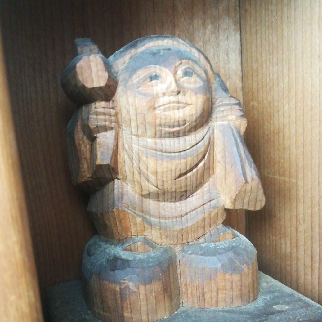 時代  仏教美術　木彫り  大黒天  厨子入  縁起物