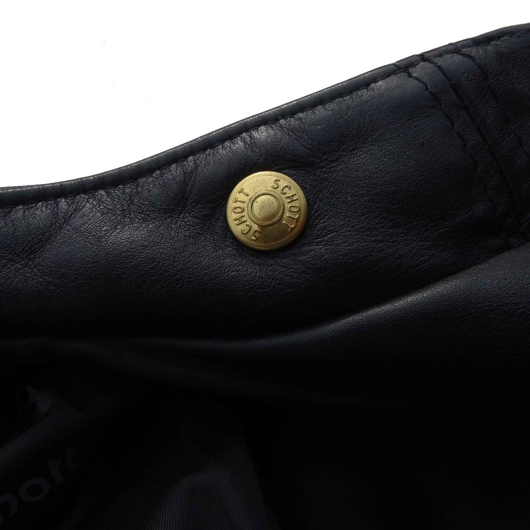 米国製Schottショット/立襟シングルライダース641/40真鍮系金ゴールド