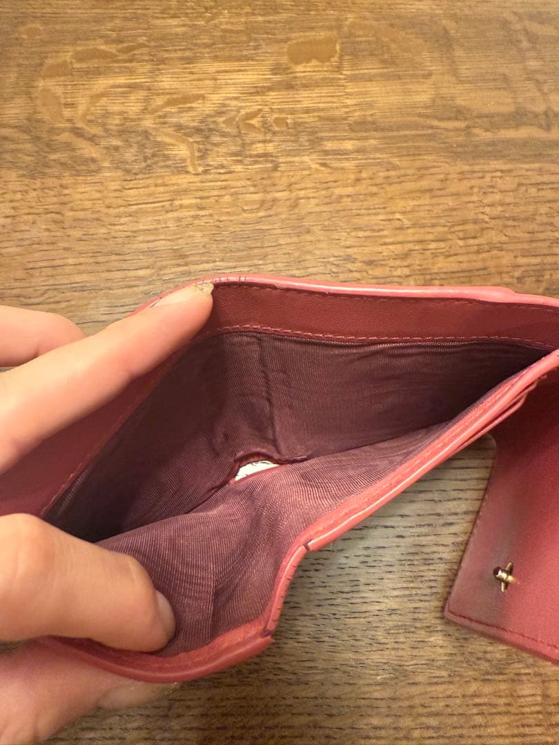 Dior ピンク 三つ折財布 MONTAIGNE ロータスウォレット