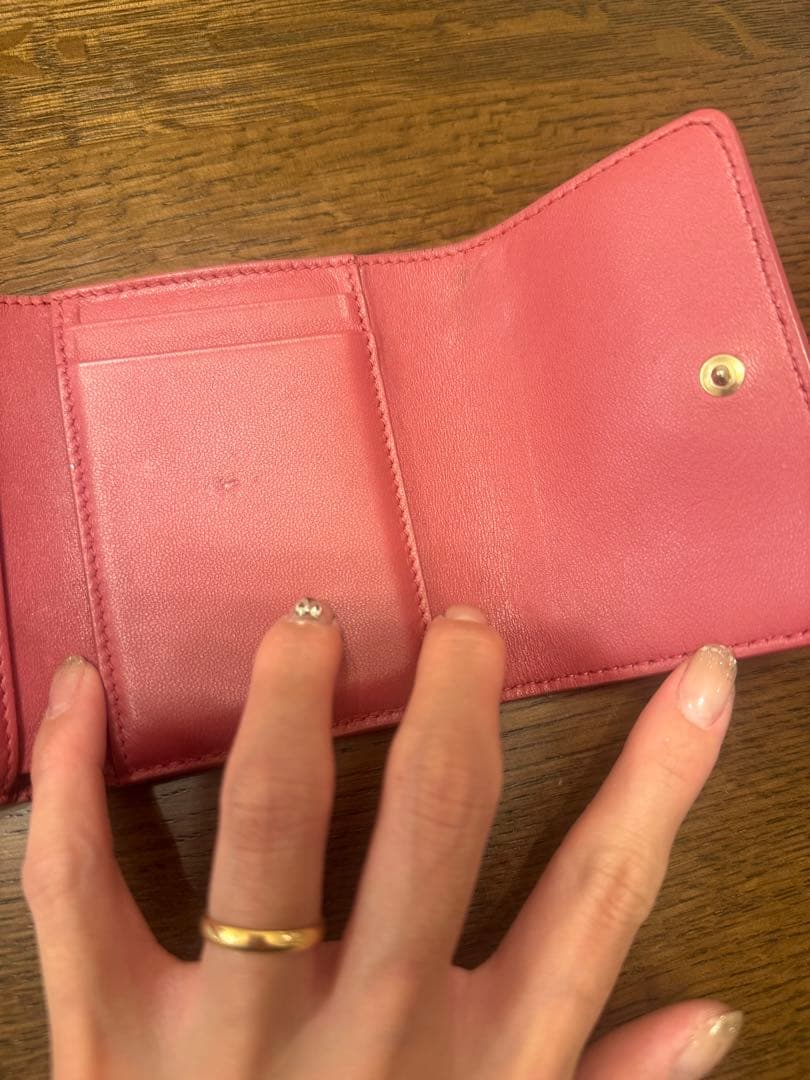 Dior ピンク 三つ折財布 MONTAIGNE ロータスウォレット