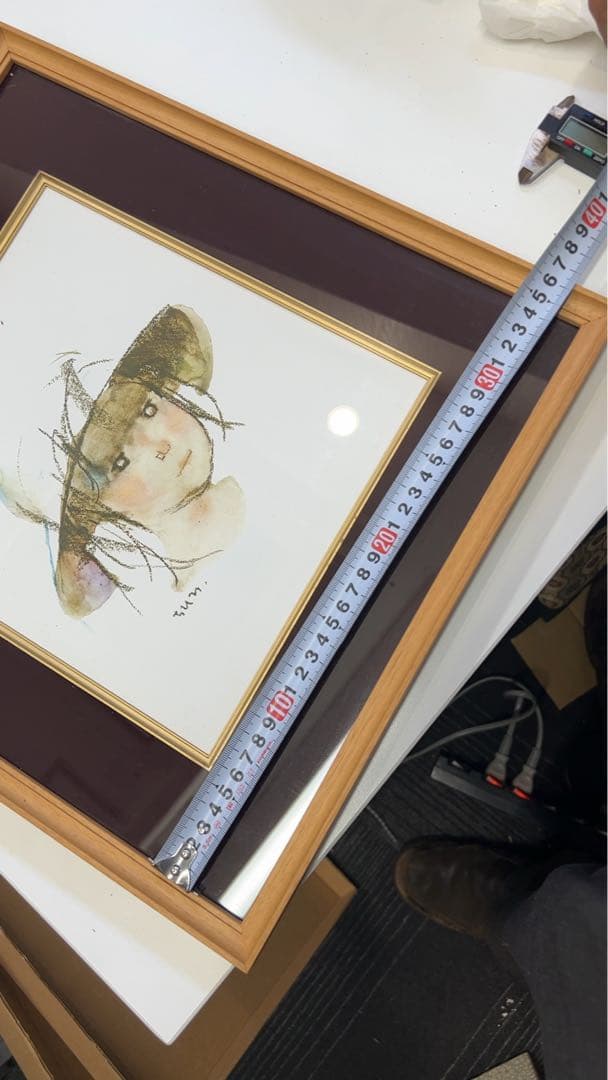 いわさきちひろ　色紙額 少女像