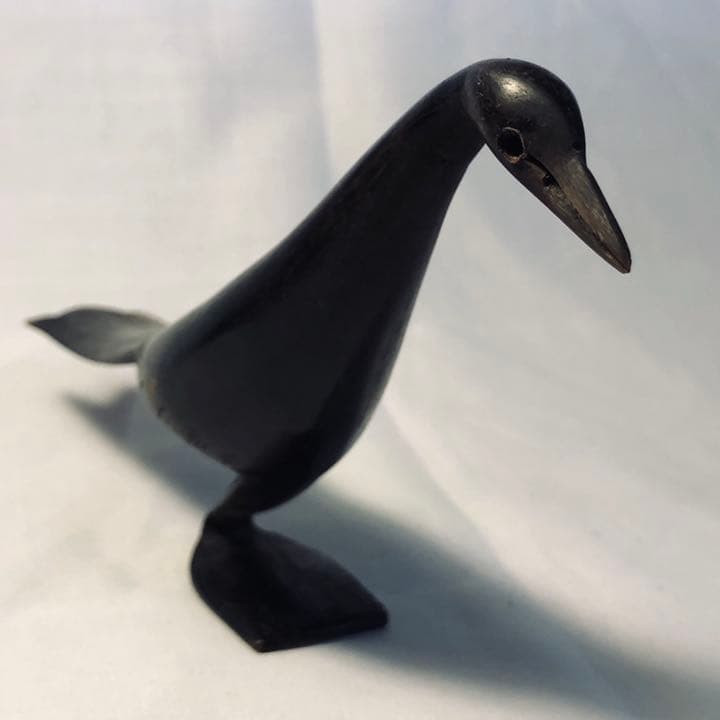 激レア　19世期フランスアンティーク　手彫牛角鳥のオブジェ